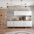 Gabinete De Cozinha Montado Em Aço Branco 144cm Flora Cozimax