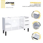 Gabinete De Cozinha Montado Em Aço Branco 144cm Jupiter Cozim