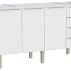 Gabinete De Cozinha Montado Em Aço Branco 153cm Flora Cozimax