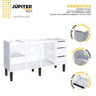 Gabinete De Cozinha Montado Em Aço Branco 153cm Jupiter Cozim
