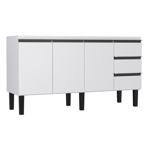 Gabinete De Cozinha Montado Em Aço Branco 153cm Netuno Cozimax