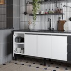 Gabinete De Cozinha Montado Em Aço Branco 174cm Netuno Cozimax