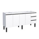 Gabinete De Cozinha Montado Em Aço Branco 174cm Netuno Cozimax