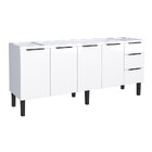 Gabinete De Cozinha Montado Em Aço Branco 192cm Jupiter Cozim