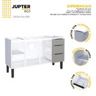 Gabinete De Cozinha Montado Em Aço Cinza 153cm Jupiter Cozimax