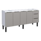 Gabinete De Cozinha Montado Em Aço Cinza 174cm Jupiter Cozimax