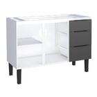 Gabinete De Cozinha Montado Em Aço Preto 117cm Jupiter Cozimax