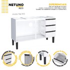 Gabinete De Cozinha Montado Em Aço Preto 134cm Netuno Cozimax