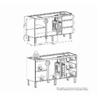 Gabinete De Cozinha Montado Em Aço Preto 158cm Gaia Cozimax