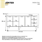 Gabinete De Cozinha Montado Em Aço Preto 174cm Jupiter Cozimax