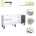 Gabinete De Cozinha Montado Em Aço Preto 174cm Jupiter Cozimax