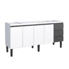 Gabinete De Cozinha Montado Em Aço Preto 174cm Netuno Cozimax