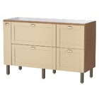 Gabinete De Cozinha Montado Em Madeira Areia 144cm Grou Cozim