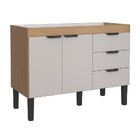 Gabinete De Cozinha Montado Em Madeira Jequitibá/nude 114cm F