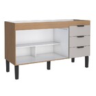 Gabinete De Cozinha Montado Em Madeira Jequitibá/nude 144cm F