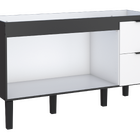 Gabinete De Cozinha Montado Em Madeira Preto/branco 134cm Col