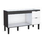 Gabinete De Cozinha Montado Em Madeira Preto/branco 134cm Col