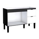 Gabinete De Cozinha Para Pia 2 Gavetas Envira Preto Branco