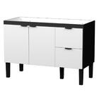 Gabinete De Cozinha Para Pia 2 Gavetas Envira Preto Branco