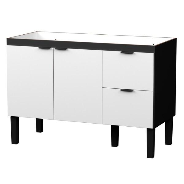 Gabinete De Cozinha Para Pia 2 Gavetas Envira Preto Branco