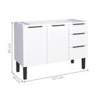 Gabinete De Cozinha Para Pia 3 Portas Coari Branco