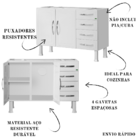 Gabinete De Cozinha Premium Em Aço Com 4 Gavetas 1,20m Gaveta
