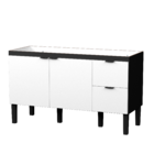 Gabinete De Cozinha Preto E Branco Em Madeira 144cm Colibri C