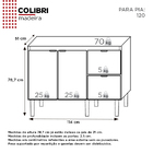 Gabinete De Cozinha Preto E Tamarindo Em Madeira 114cm Colibr