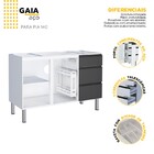 Gabinete De Cozinha Preto Em Aço 146cm Gaia Flat Cozimax