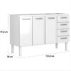 Gabinete De Cozinha Preto Em Aço 153cm 4 Gavetas Apolo Flat C