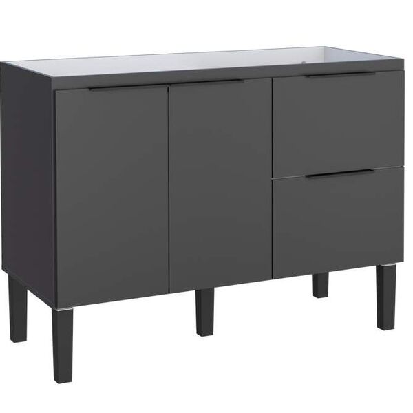 Gabinete De Cozinha Preto Em Madeira Montado 114cm Cisne Cozi