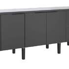 Gabinete De Cozinha Preto Em Madeira Montado 194cm Cisne Cozi