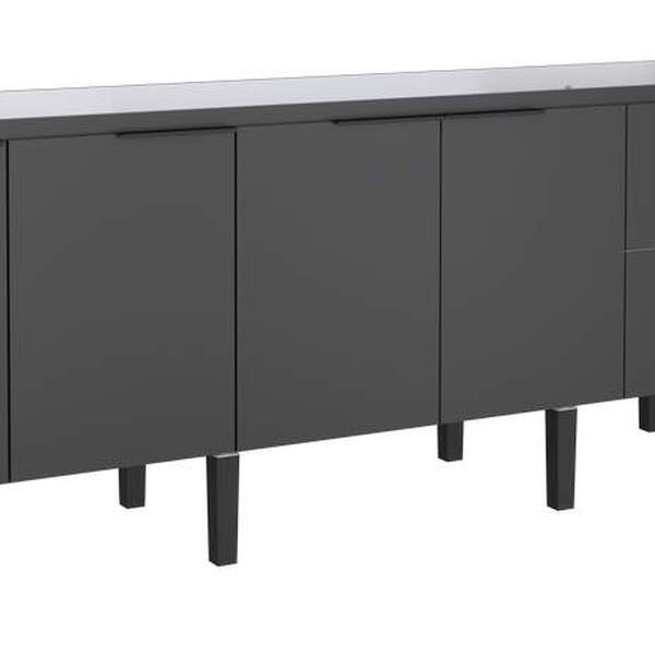 Gabinete De Cozinha Preto Em Madeira Montado 194cm Cisne Cozi