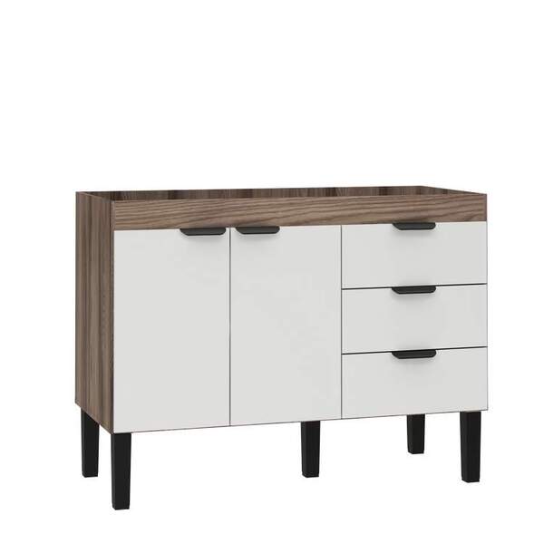 Gabinete De Cozinha Tamarindo E Branco Em Madeira 134cm Flami
