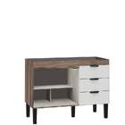 Gabinete De Cozinha Tamarindo E Branco Em Madeira 134cm Flami