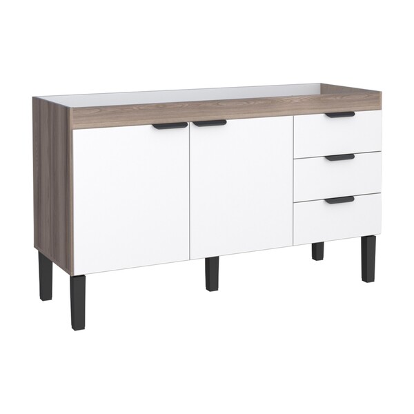 Gabinete De Cozinha Tamarindo E Branco Em Madeira 144cm Flamingo Cozimax