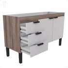 Gabinete De Cozinha Tamarindo E Branco Em Madeira Montado 144