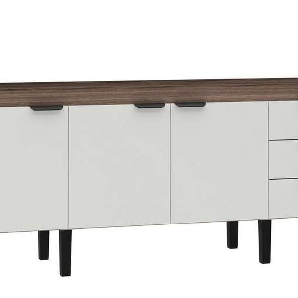 Gabinete De Cozinha Tamarindo E Branco Em Madeira Montado Par