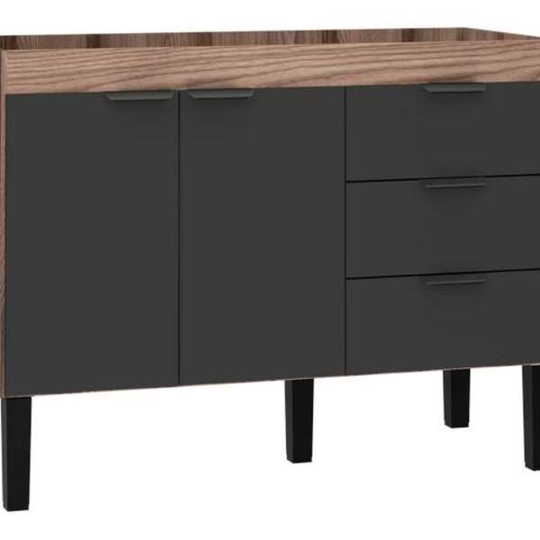 Gabinete De Cozinha Tamarindo E Preto Em Madeira 114cm Flamin