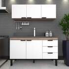 Gabinete De Cozinha Tamarindo E Preto Em Madeira 114cm Flamin