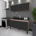 Gabinete De Cozinha Tamarindo E Preto Em Madeira 134cm Flamin