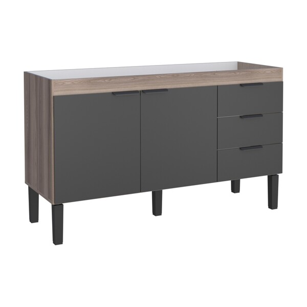 Gabinete De Cozinha Tamarindo E Preto Em Madeira 144cm Flamingo Cozimax