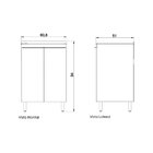 Gabinete De Lavanderia 500 Chumbo Em Madeira Com Tanque 48lts