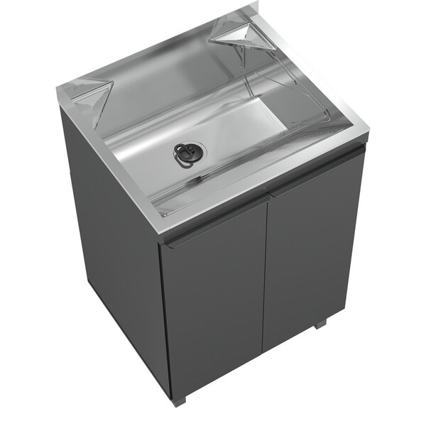 Gabinete De Lavanderia 500 Chumbo Em Madeira Com Tanque 48lts