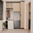 Gabinete De Lavanderia 500 Chumbo Em Madeira Com Tanque 48lts