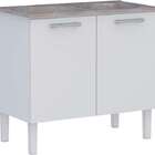 Gabinete De Lavanderia Branco Em Aço 100x50 Cm Com Tanque Sin