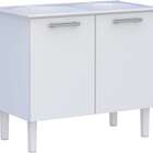 Gabinete De Lavanderia Branco Em Aço 100x50 Cm Com Tanque Sin