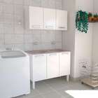 Gabinete De Lavanderia Branco Em Aço 114x50 Cm Com Tanque Sin