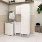 Gabinete De Lavanderia Branco Em Aço 50cm Com Tanque Sintétic