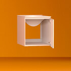 Gabinete De Lavanderia Branco Em Aço 50x40 Cm Suspenso Com Ta